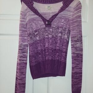 one 5 one Purple Ombre V-Neck Sweater